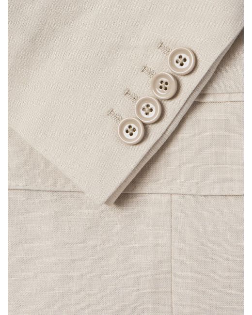 Dolce & Gabbana Natural Sicilia Double-Breasted Linen Blazer for men