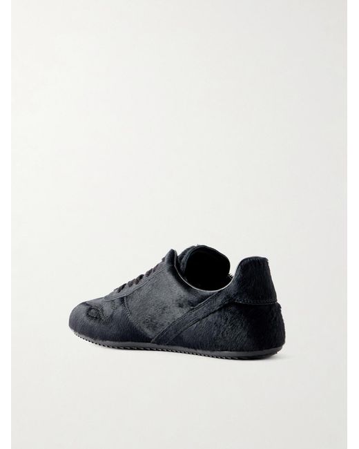Rick Owens Black Minimal Sneaks Pony Hair Sneakers for men