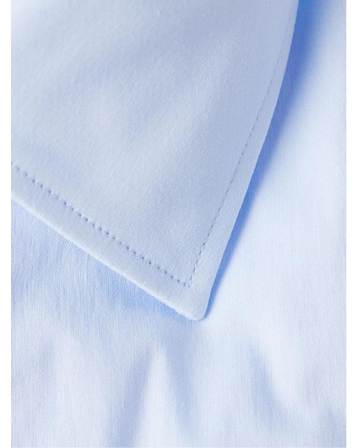 Paul Smith Blue Slim-fit Cotton-blend Poplin Shirt for men
