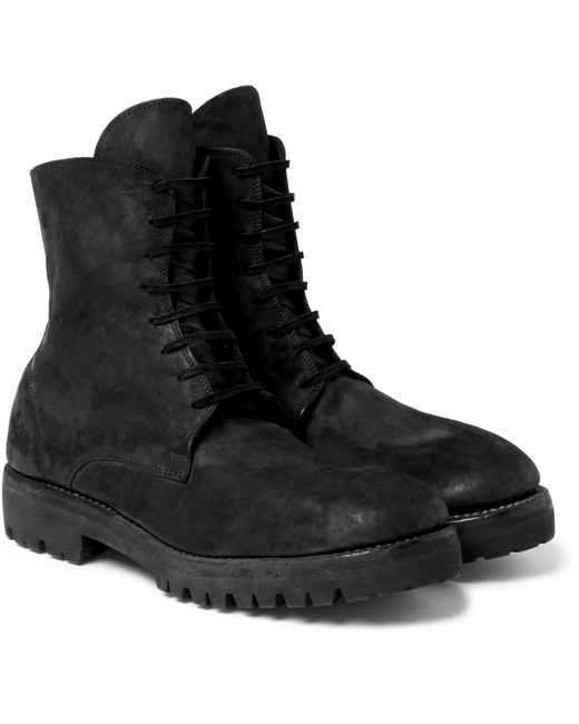 Guidi Black Distressed Cordovan Leather Boots for men