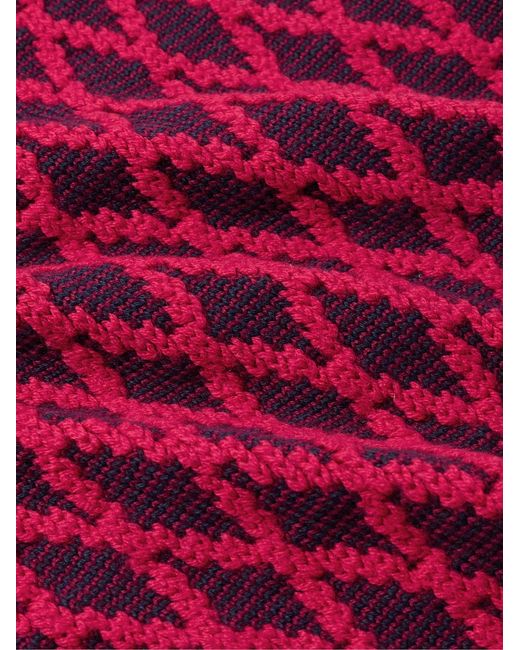 Nicholas Daley Red Jacquard-Knit Merino Wool And Cotton-Blend Sweater Vest for men