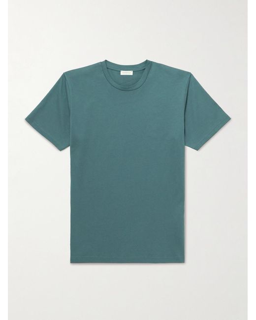 Sunspel Green Riviera Cotton-Jersey T-Shirt for men
