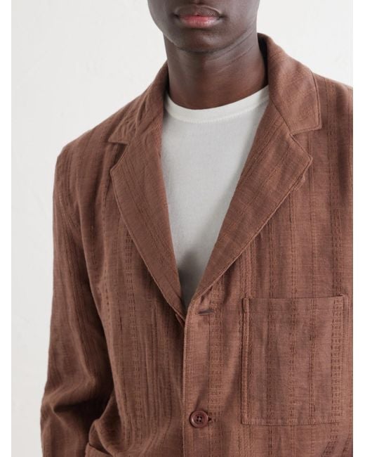 Kardo Brown Somesh Cotton-Jacquard Suit Jacket for men