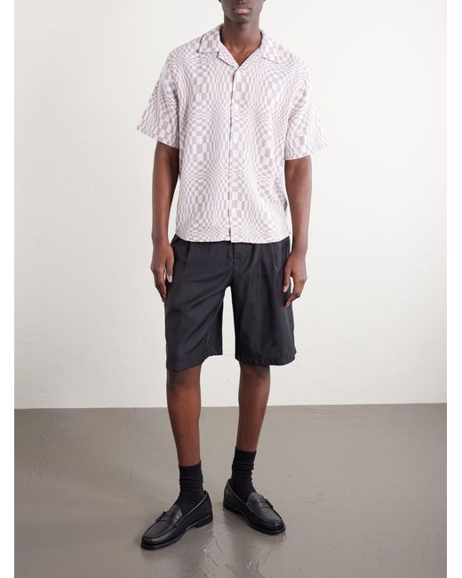 Corridor NYC Pink High Focus Camp-collar Checked Cotton Shirt for men