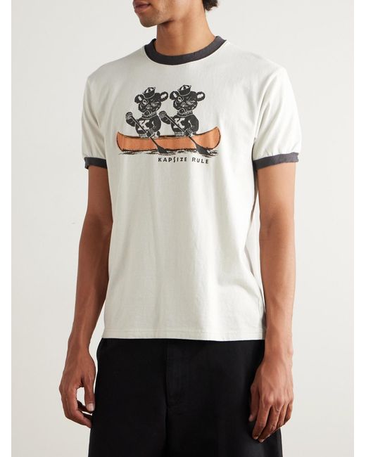 Kapital Natural Slim-fit Printed Cotton-jersey T-shirt for men