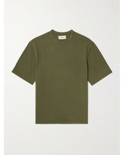 Officine Generale Green Benny Garment-dyed Cotton-jersey T-shirt for men