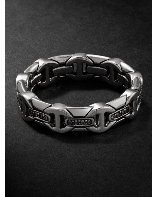Hoorsenbuhs Black Wall Dame Sterling Diamond Ring for men