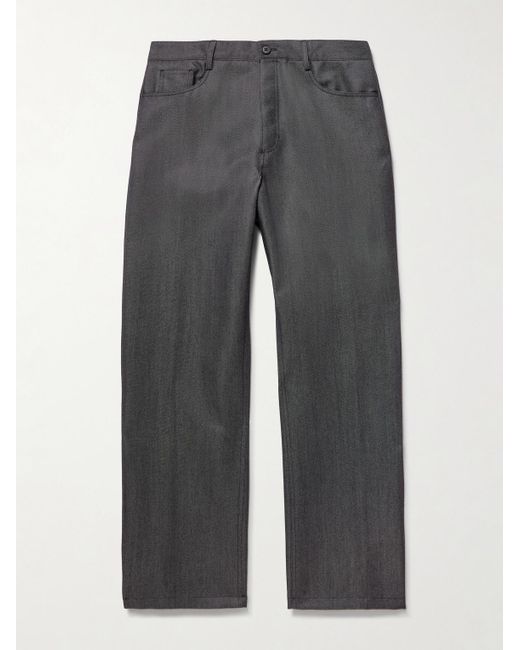 Mr P. Gray Straight-Leg Wool And Mohair-Blend Jeans for men