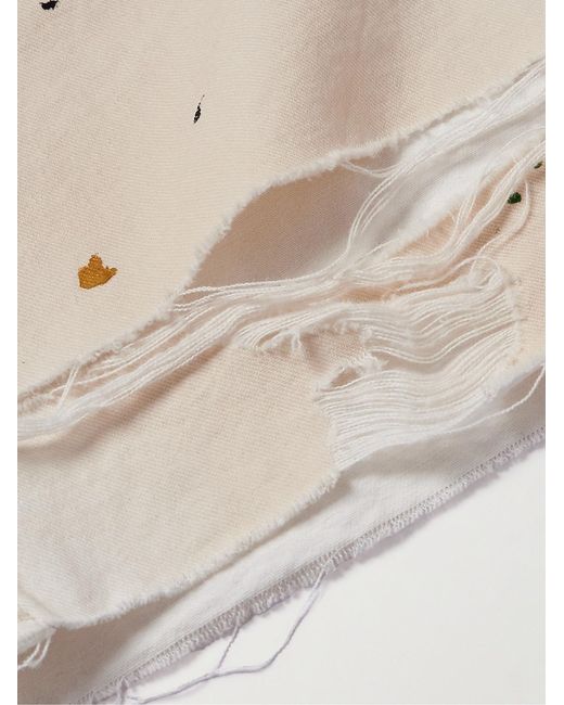 GALLERY DEPT. Natural Flea Carpenter Straight-Leg Distressed Paint-Splattered Denim Shorts for men