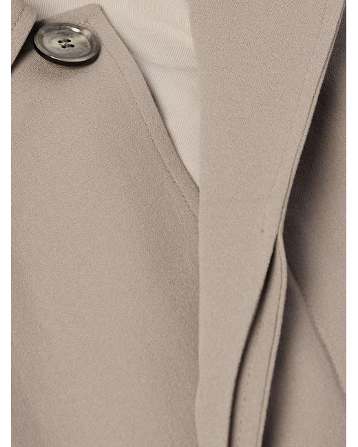 AMI Natural Belted Wool-Crepe Coat for men