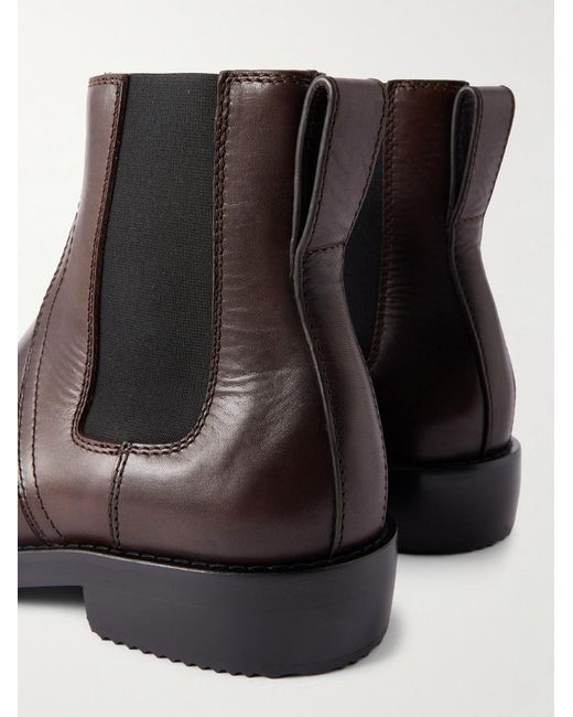 Dries Van Noten Black Leather Chelsea Boots for men