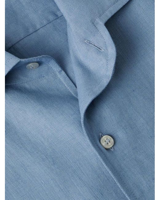 Loro Piana Blue André Arizona Linen Shirt for men