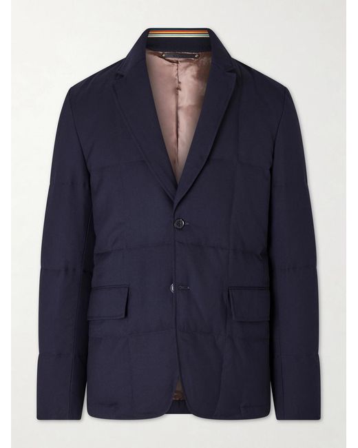 Paul Smith Blue Quilted Wool-twill Down Blazer for men