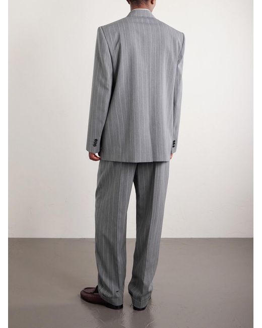 Bottega Veneta Gray Pinstriped Wool Blazer for men