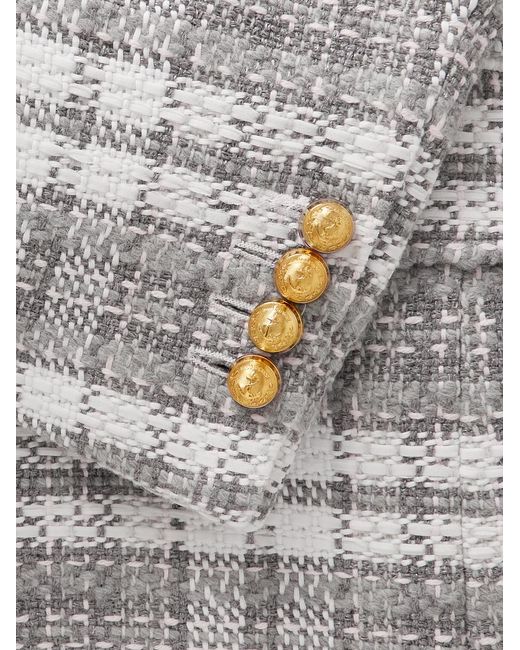 Thom Browne Gray Checked Wool Blazer for men