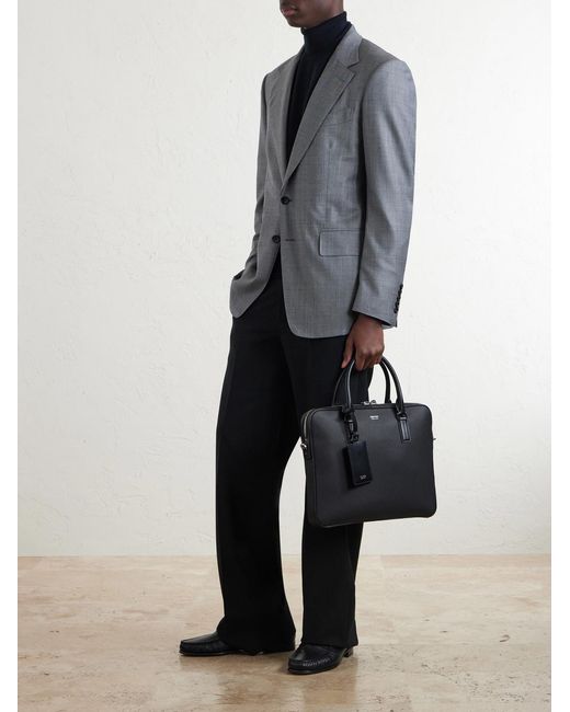 Tom Ford Black Elliot Full-Grain Leather Briefcase for men