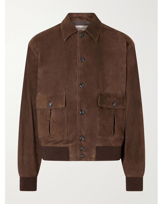 Valstar Brown Colin Suede Bomber Jacket for men