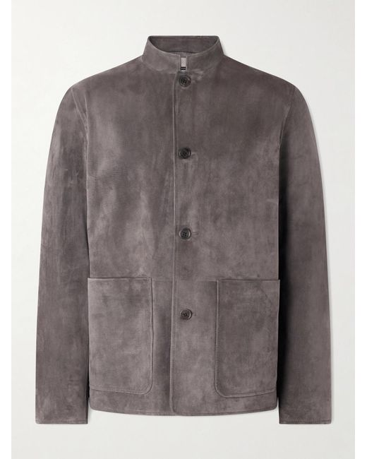 Dunhill Gray Suede Jacket for men