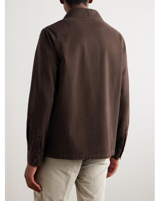 Slowear Brown Incotex Cotton And Cashmere-Blend Overshirt for men