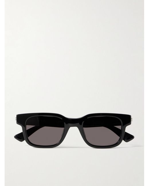 Bottega Veneta Black Rectangular-Frame Acetate Sunglasses for men