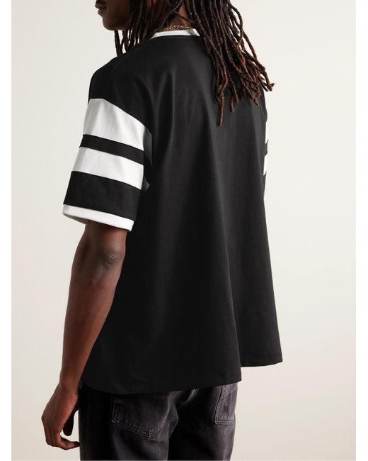 Rhude Black Sugarland Logo-print Striped Cotton-jersey T-shirt for men