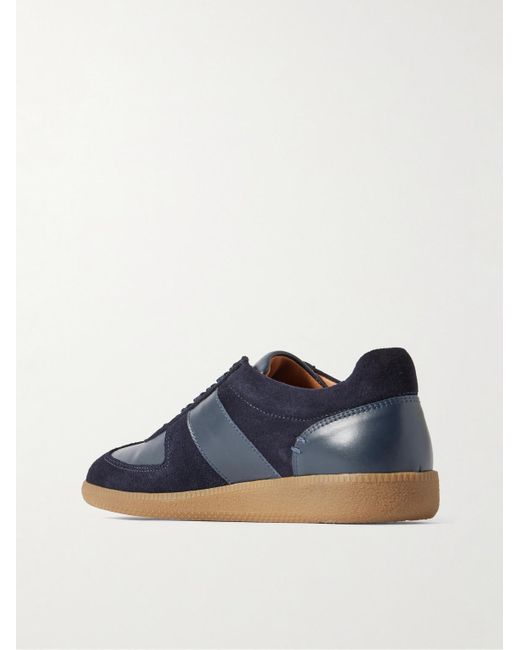 Mr P. Blue Ansel Suede And Leather Sneakers for men