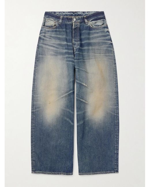 Acne Blue Wide-Leg Distressed Jeans for men