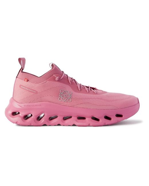 Loewe Pink On Cloudtilt Stretch-knit Sneakers for men