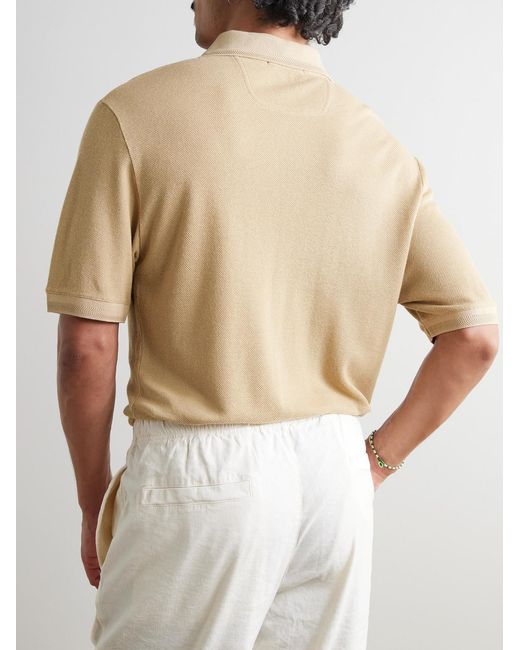 Frescobol Carioca Natural Horacio Modal And Linen-Blend Piqué Polo Shirt for men