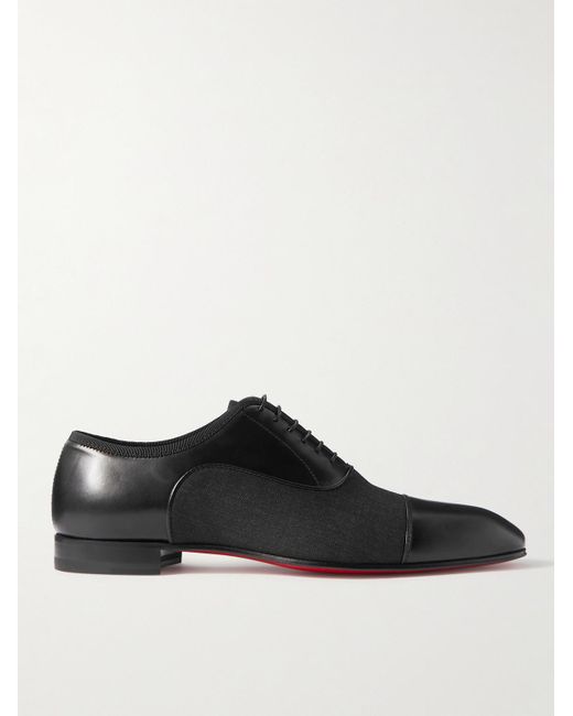 Christian Louboutin Greggo Leather And Canvas Oxford Shoes in Black for ...
