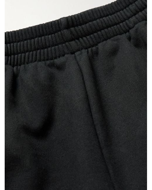 Balenciaga Black Wide-leg Distressed Logo-appliquéd Cotton-jersey Sweatpants for men