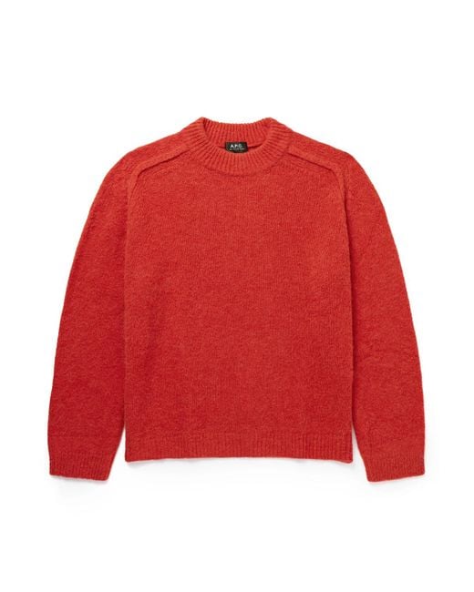 A.P.C. Red Tyler -blend Mock-neck Sweater for men