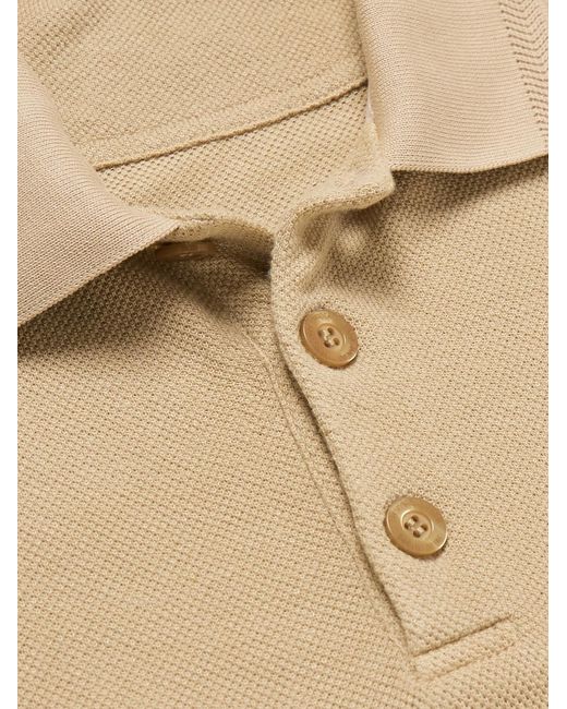 Frescobol Carioca Natural Horacio Modal And Linen-Blend Piqué Polo Shirt for men