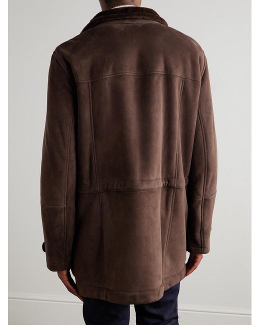 Brunello Cucinelli Brown Shearling Jacket for men