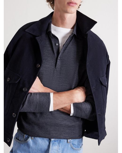 J. Mueser Gray Wish® Virgin Wool Polo Shirt for men