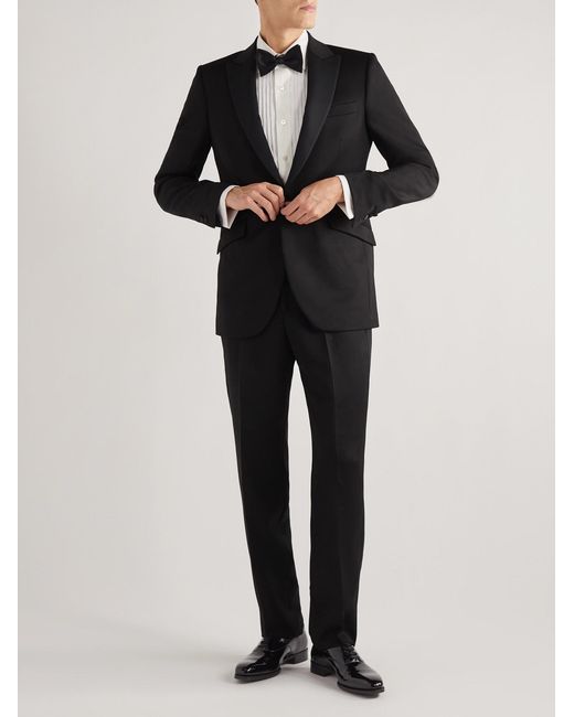 Favourbrook Black Hampton Wool Tuxedo Jacket for men
