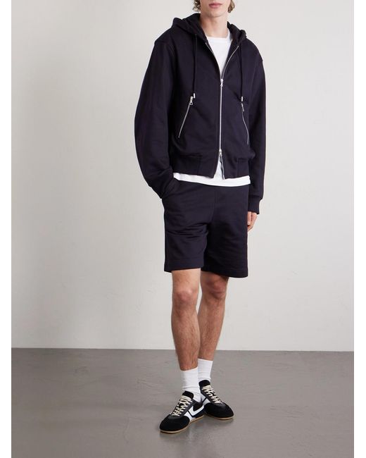Dries Van Noten Blue Cotton-Jersey Zip-Up Hoodie for men
