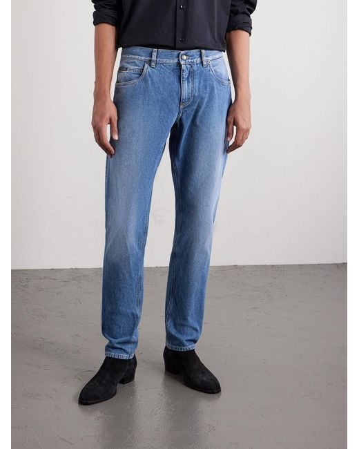 Dolce & Gabbana Blue Slim-Fit Straight-Leg Jeans for men