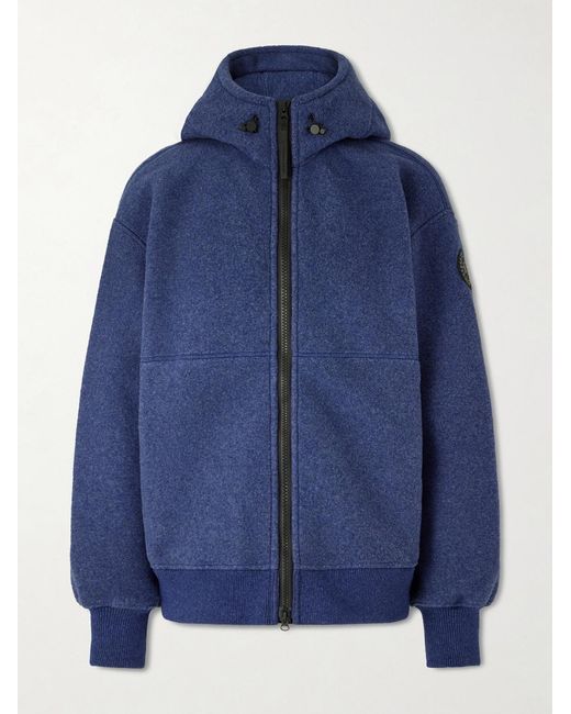Canada Goose Blue Chilliwack Recycled Wool-Blend Fleece Zip-Up Hoodie for men