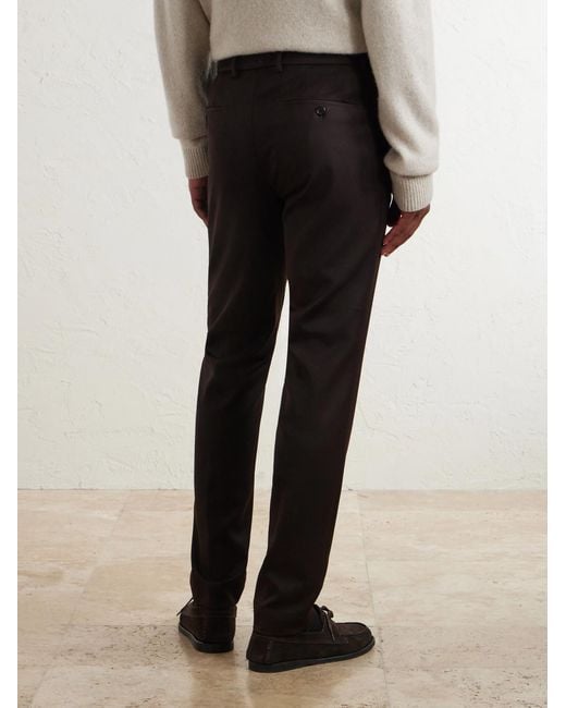 Slowear Black Straight-Leg Pleated Woven Suit Trousers for men