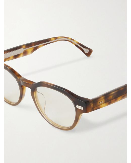 Brunello Cucinelli Natural Round-Frame Acetate Glasses for men