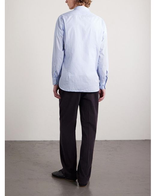 Lardini Blue Striped Cotton Shirt for men