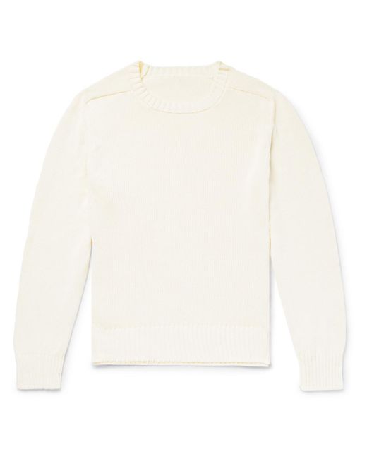 Anderson & Sheppard White Cotton Sweater for men