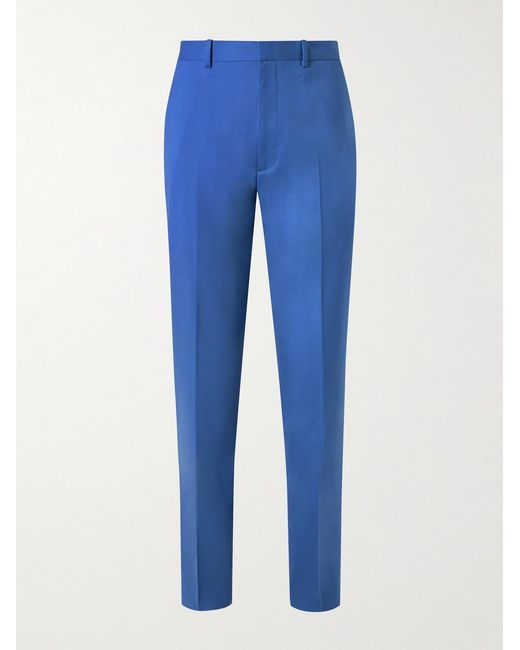Theory Blue Lucas Ossendrijver Straight-Leg Stretch-Wool Suit Trousers for men