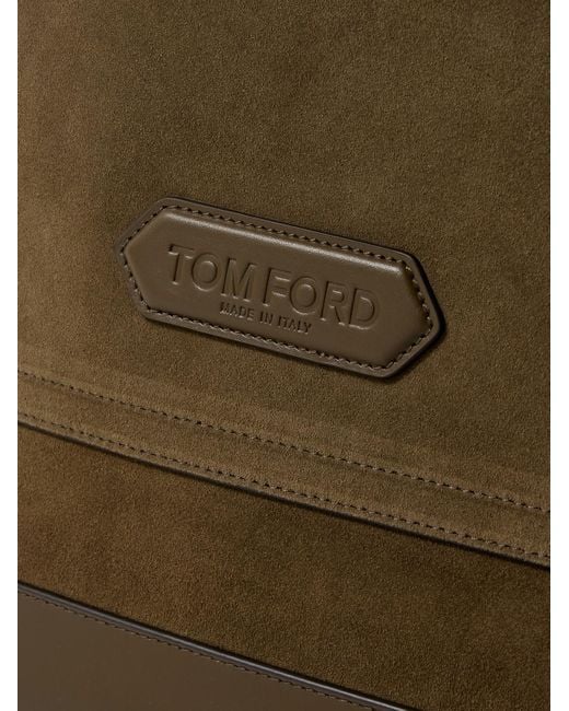 Tom Ford Natural Leather-trimmed Suede Tote Bag for men