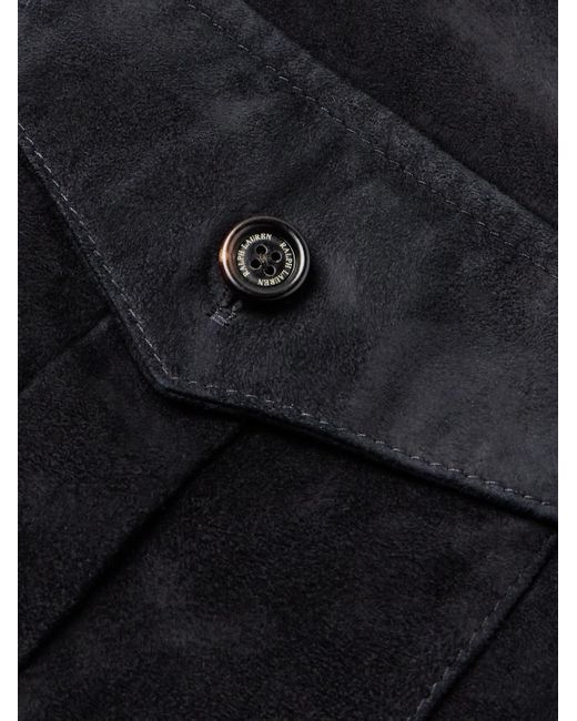 Ralph Lauren Purple Label Blue Barron Suede Blouson Jacket for men