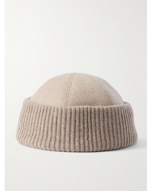 Loro Piana Natural Logo-Appliquéd Storm System Cashmere Beanie for men