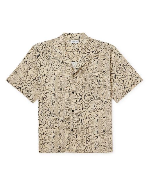 John Elliott Natural Camp-collar Printed Cotton-blend Poplin Shirt for men