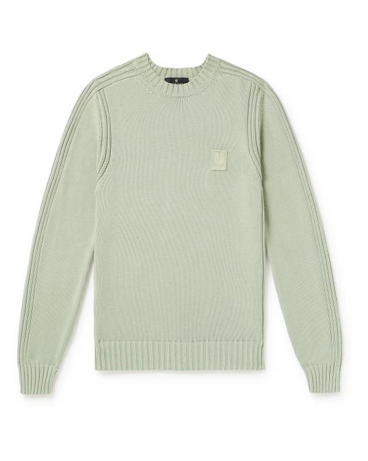 Belstaff Green Watch Logo-appliquéd Cotton Sweater for men