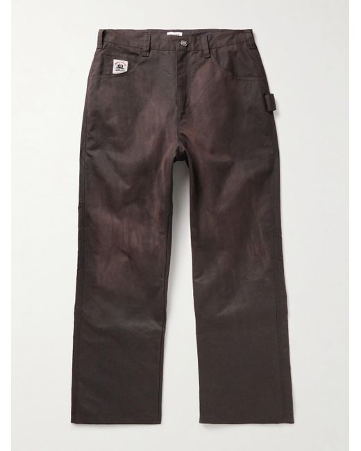 Bode Gray Knolly Brook Straight-Leg Waxed-Cotton Trousers for men